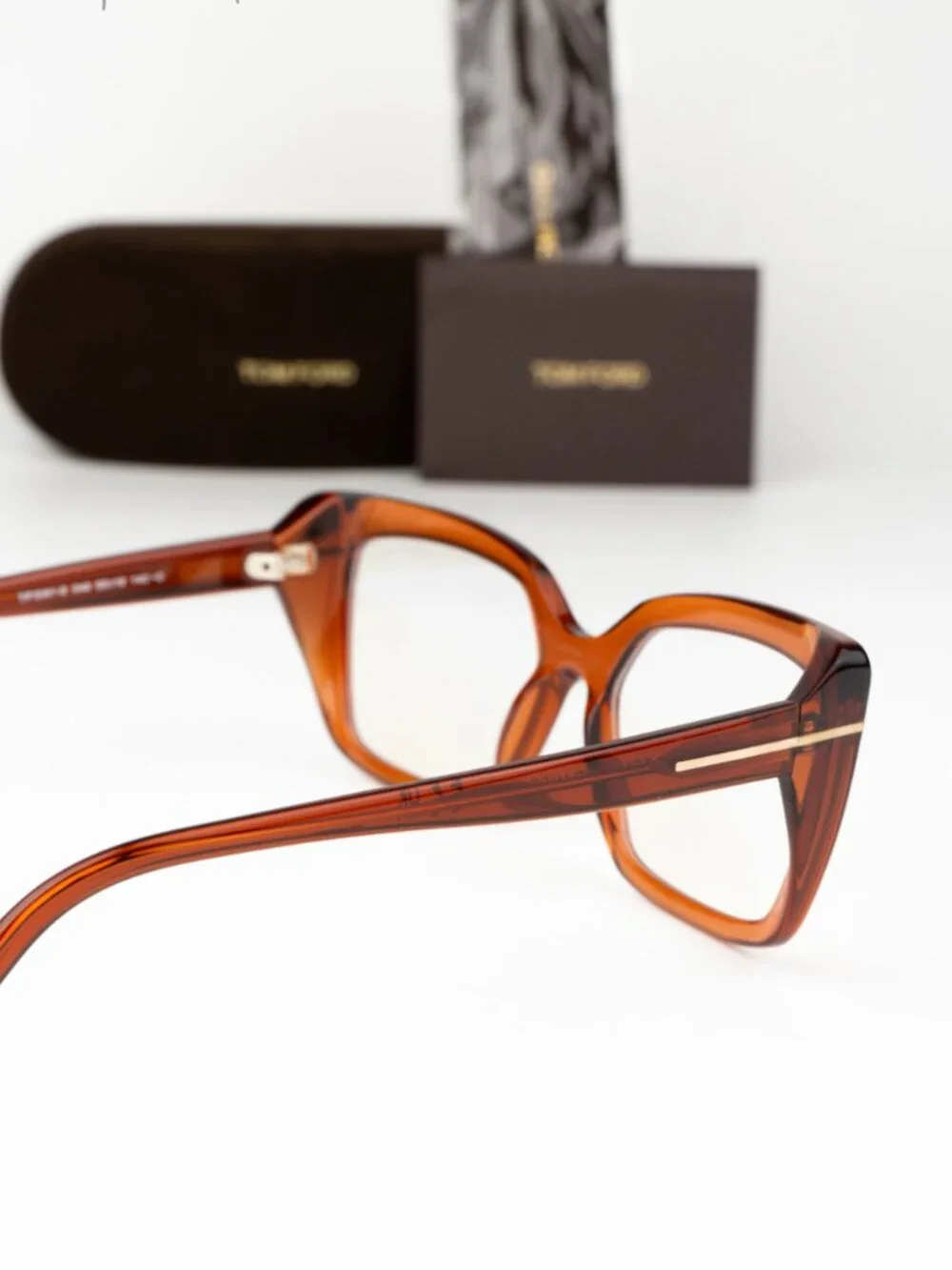 Tom Ford Women Eyeglasses Brown Rectangular FT5991-B 048 NEW AUTHENTIC